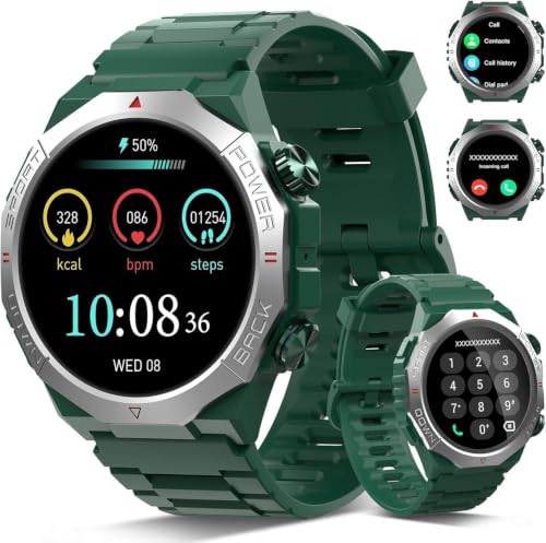 Image of Smart Watch for Men (Answer /Make Calls), Rugged Men's Military Smartwatch, 1.39 inch HD Fitness Tracker with Heart Rate /Sleep /Step Monitor, 110+ Sport Modes, IP68 Waterproof Activity Tracker Android iOS