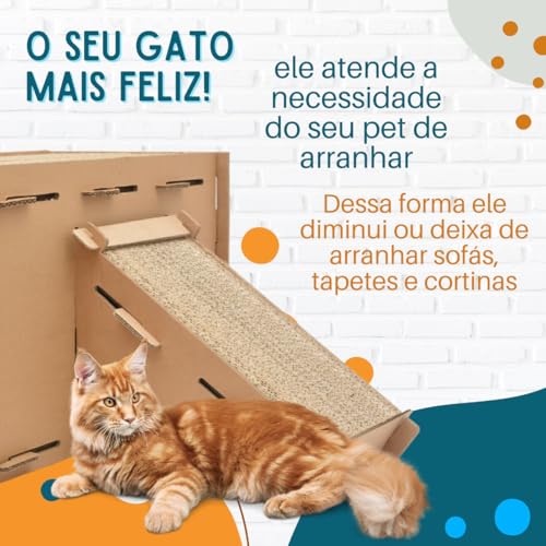 Arranhador Toca Petliz com Duas Rampas Brinquedo para Gatos de Pepelão Ondulado Antiestresse Pet Afi