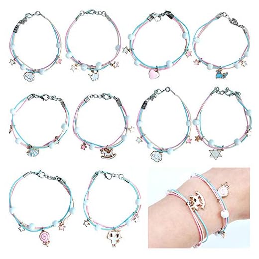 CENRONG Pulsera Amistad Niña 10 Piezas Pulsera Niña Pulsera, Pulseras de Cuerda Trenzad Brazalete Joyería, Niña Regalo de Cumpleaños de Fiesta