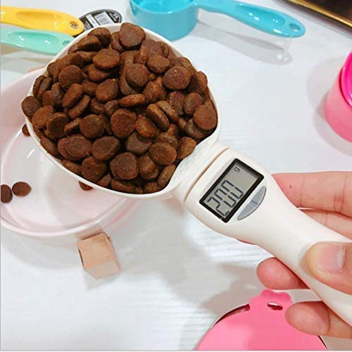 Lsmaa Electronic Measuring Spoon Scale Portable Pet Food Water Scoop with Digital Display