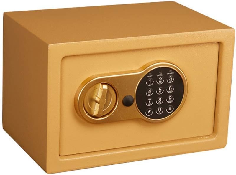Safe Se Digital Keyboard Office Security Steel Built-in Alarm Wall Mount Gold * 20Cm Safebox strongbox