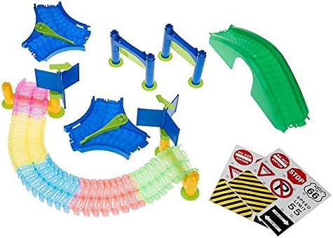 Mindscope Twister Trax Neon Glow in the Dark Track & Accessory Set w/ Bridge & Tunnel