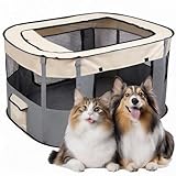 Welpenauslauf Tierlaufstall, Welpenauslauf Faltbar, Welpenlaufstall Tierlaufstall Laufstall Hund, Katzen, Hasen & Kleintiere im Innen und Außenbereich, Oxfordgewebe 70x55x40cm (Grau)