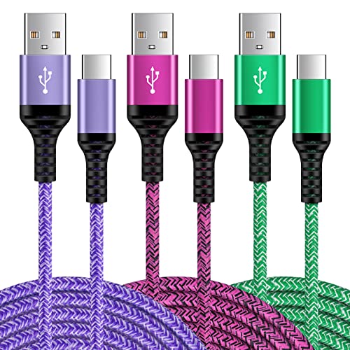 USB C Charger Cable Type C 6FT 3Pack Type C Samsung Fast Charger Cable USB C Cable Lead for Samsung Galaxy S26 Ultra S25 S24 S23+ S22 S21 S20 A13 A14 A15 A16 A17 A24 A25 A35 A52 A53 A54 A55 A56 5G