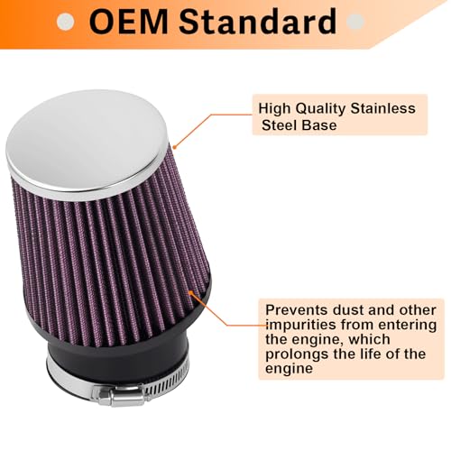 Image of 212cc Upgraded Air Filter Adapter Kit for Predator 196cc 212cc for Baja Motorsports MB165 for Coleman BT200X CT200U KT196 6.5Hp Clone Engine Mini Bike Go Kart -Purple