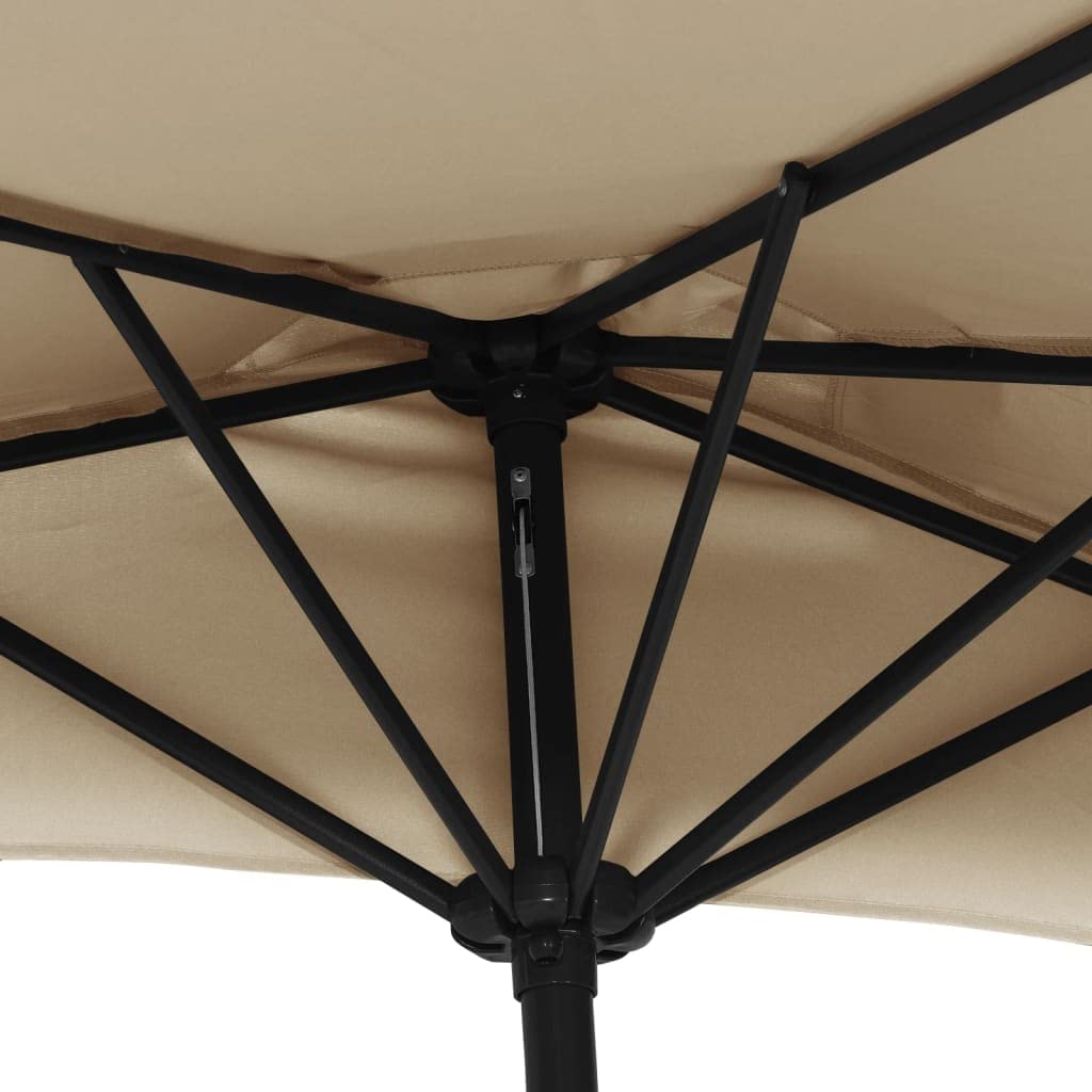 Ombrellone semicircolare da balcone, 300 x 155 cm, elegante ombrellone con manovella e asta in alluminio, per balcone, terrazza e giardino, salvaspazio, rosso bordeaux