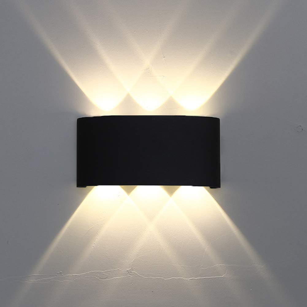 Appliques murales extérieures imperméables alu noir 8W - 6