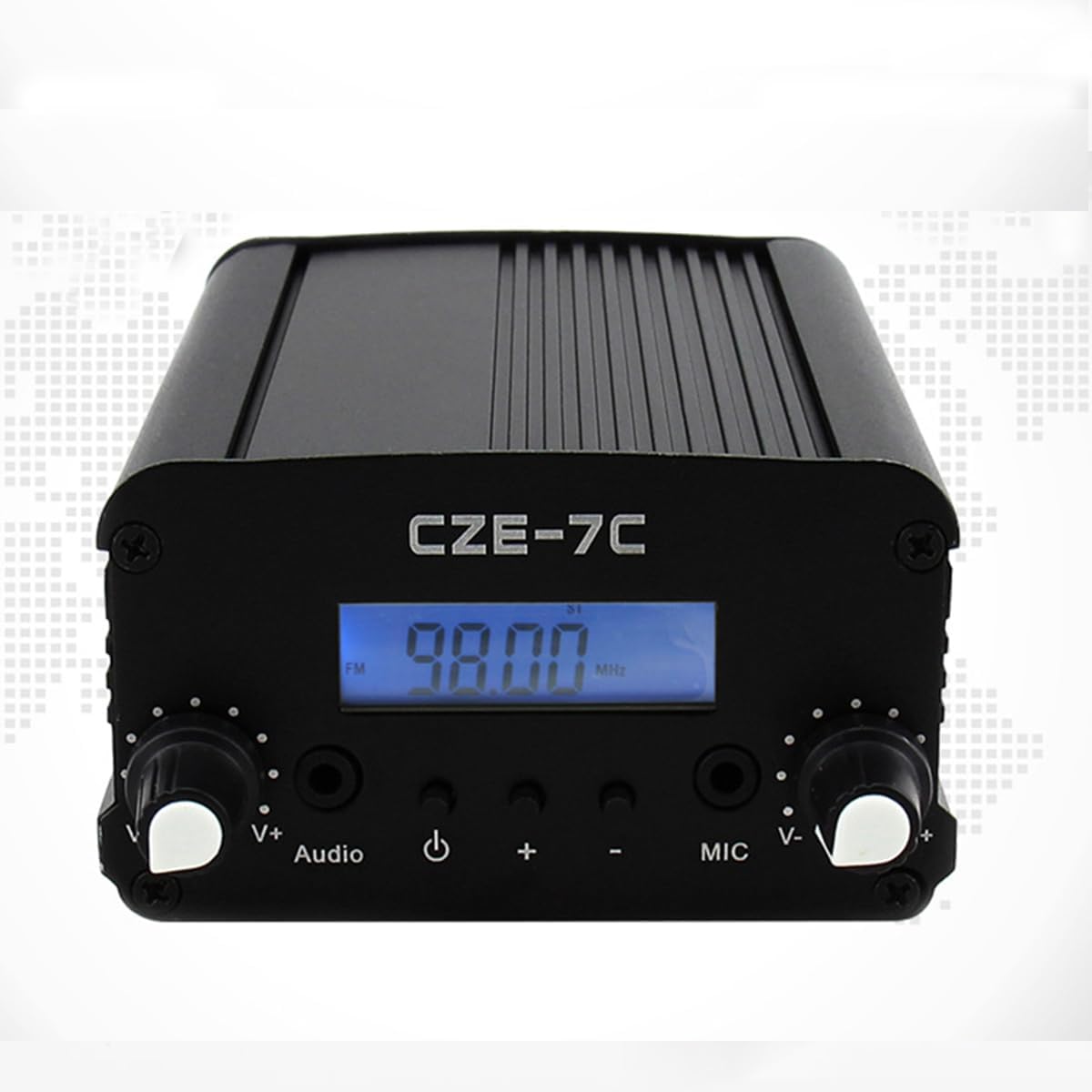 7W 1W FM Transmitter for Church,Long Range Stereo Mini Radio Station with LCD & 3.5mm Audio Cable for Drive-in Movie, Church Parking Lot, Lights Fireworks Show