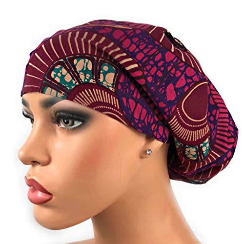 Magenta Ankara Surgical Scrub Hat 