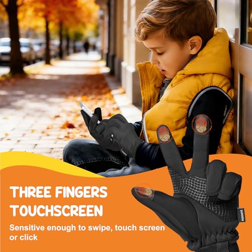 Image of Sukeen Kids Winter Gloves, Soft Warm Touchscreen Anti-Slip Gloves for Kids Boys Girls Cycling Running Sports Outdoor