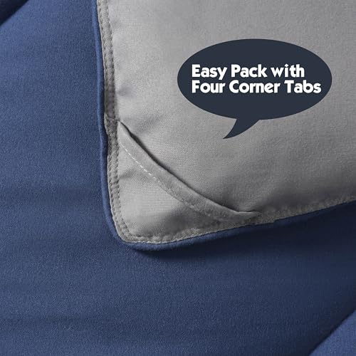 Image of HIG 3pc Navy /Gray Twin /Twin XL Bedding Comforter Set Duvet Insert Blanket