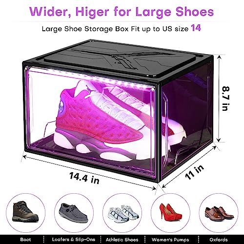 Boîtes de rangement empilables en plastique transparent avec aimant