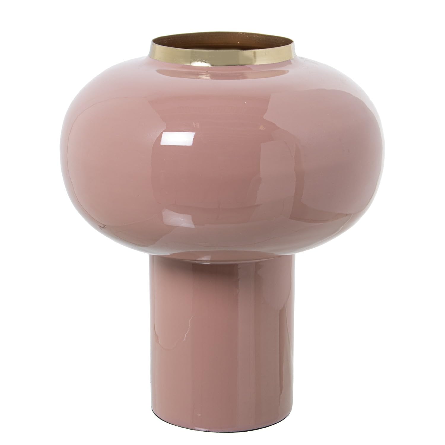 Vase en métal émaillé rose pour sublimer votre salon moderne