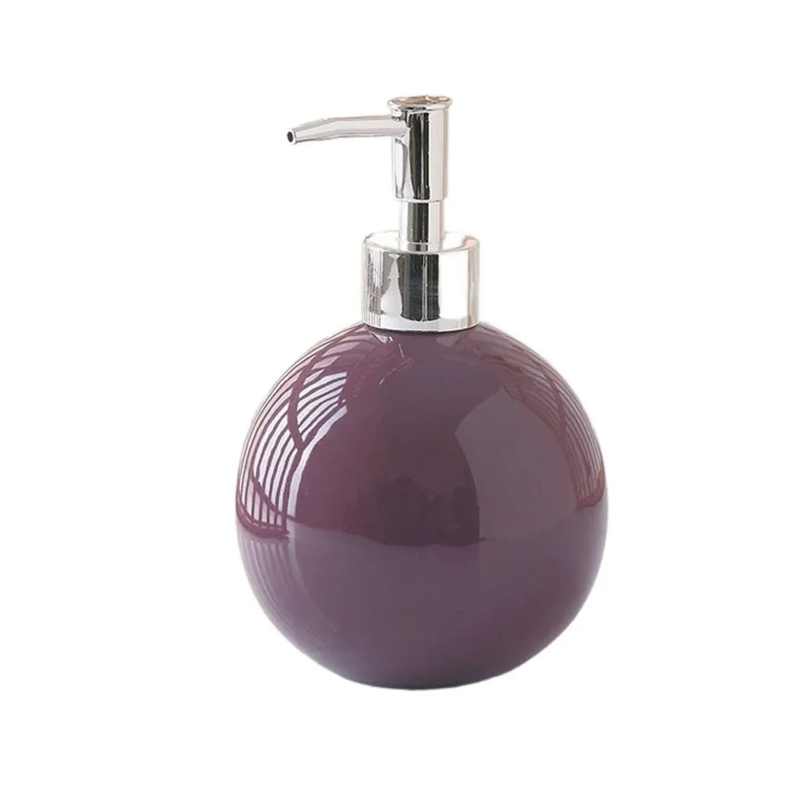 Ceramic Soap Dispenser Portable Ceramic Hand Soap Bottle Refillable Reusable Sanitizer Dispenser Round Leakproof Liquid Container Bathroom(Purple)