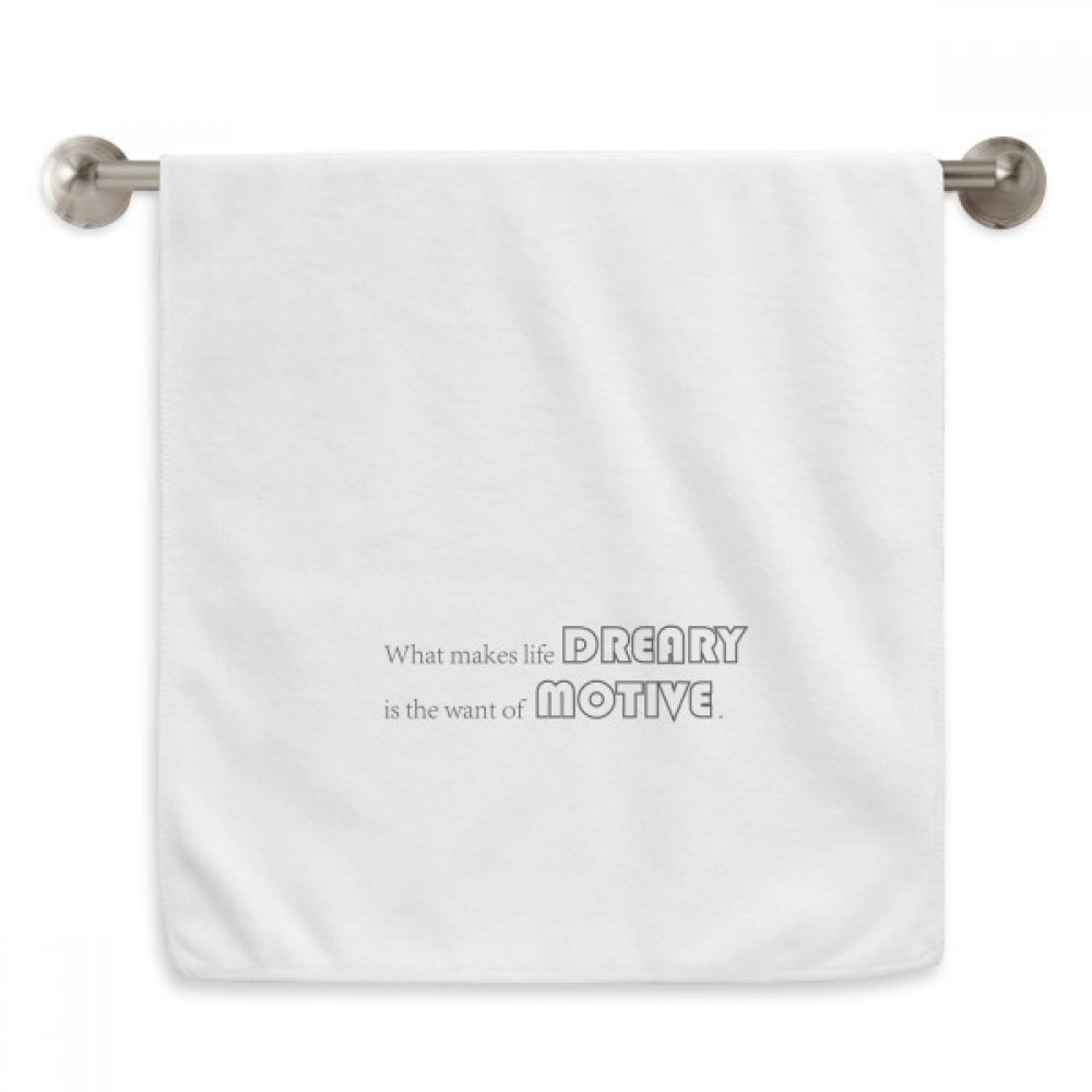 Serviettes moelleuses blanches 13x29" essuie-mains et visage avec motif citation motive