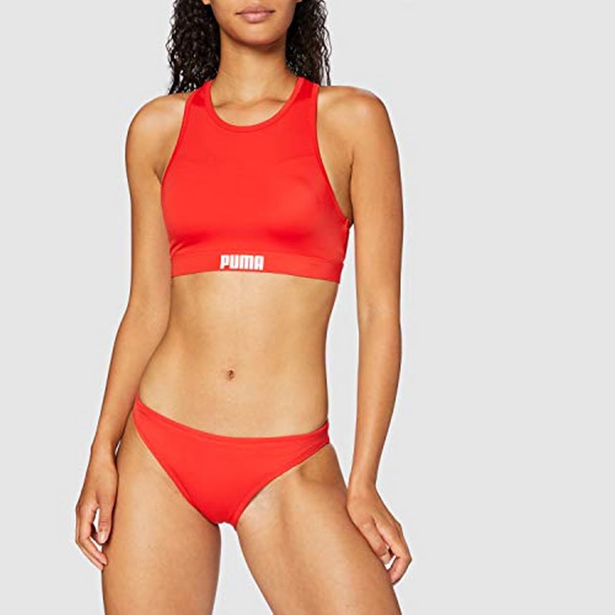 Puma Traje de baño Unisex con Espalda Cruzada para Mujer, Color Negro, Talla L/12-14 (Paquete de 1)