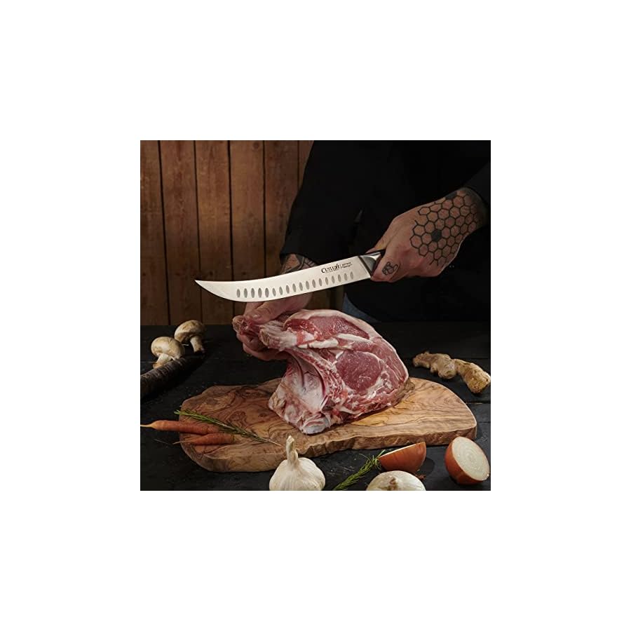 CUTLUXE-Butcher-Knife--10-Cimeter-Breaking-Knife--Forged-High-Carbon-German-Steel--Full-Tang-Razor-Sharp--Ergonomic-Handle-Design--Artisan-Series Cutluxe Butcher Knife – 10″ Cimeter Breaking Knife, Razor Sharp Forged High Carbon German Steel, Full Tang Carving Knife, Ergonomic Handle Design, Grilling Gifts for Men – Artisan Series