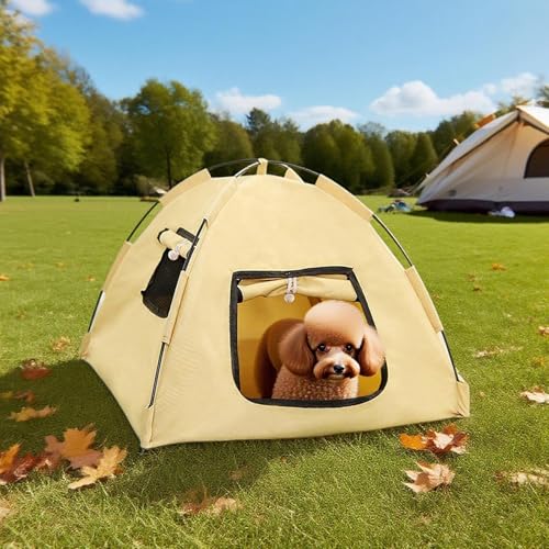 Refugio para gatos plegable con parasol eficiente para proteger a mascotas del sol 4