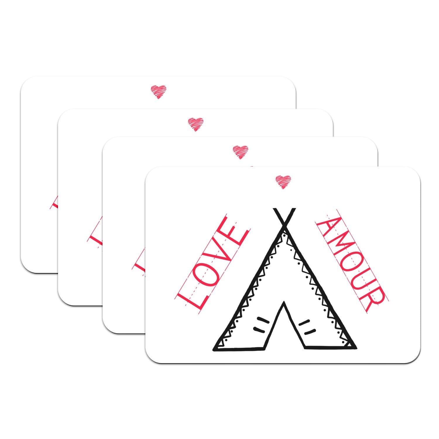 Sets de table grand format motif lune avec dessous caoutchouc isolant haute qualité