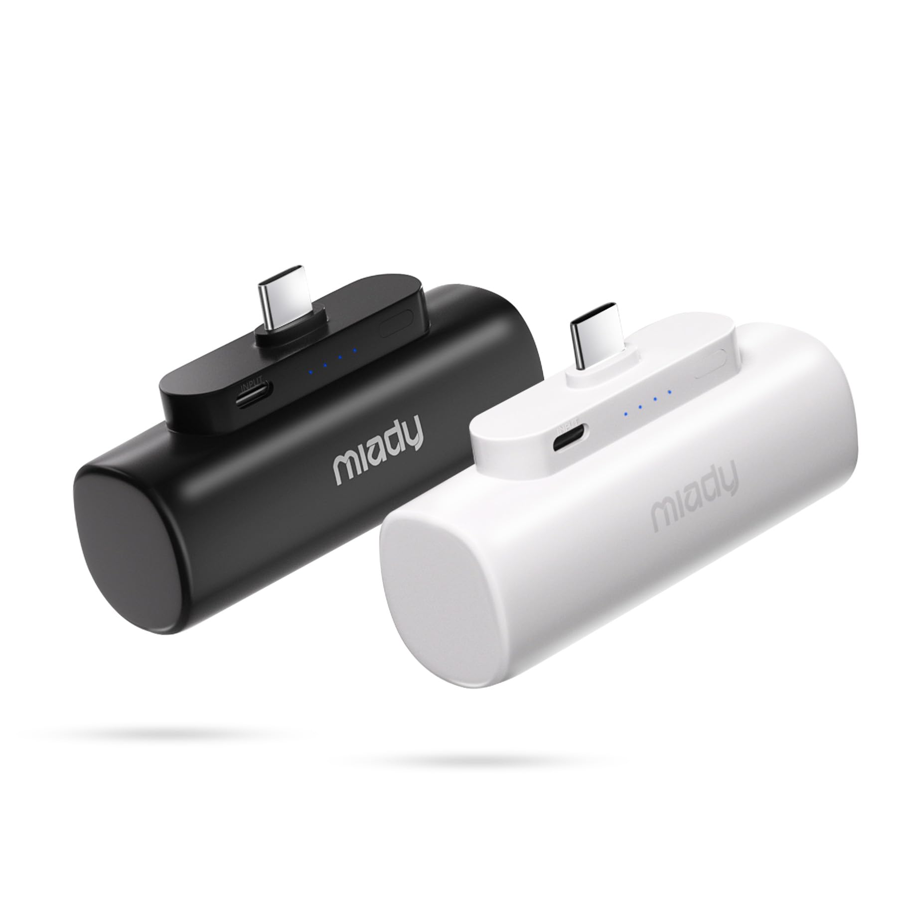 Miady 2-Pack 5000mAh Mini Portable Charger with Built-in Type C Connector 5V 2 4A USB-C Output Fast Charging