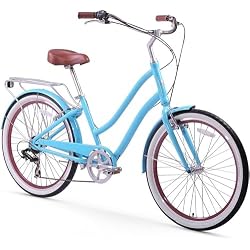 sixthreezero EVRYjourney Women's Beach Cruiser Bike, Step-Through Touring Hybrid Bicycle