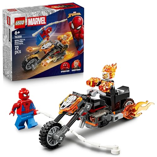 Image of LEGO ǀ Marvel Spider-Man vs. Ghost Rider Motorcycle - Super Hero Building Toy for Kids - 76335
