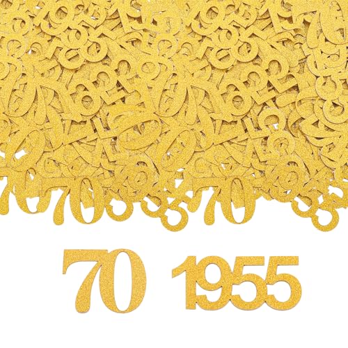GoldRock 100 Stück Deko Konfetti 70 Geburtstag 3,3-5cm Damen Herren 1955...