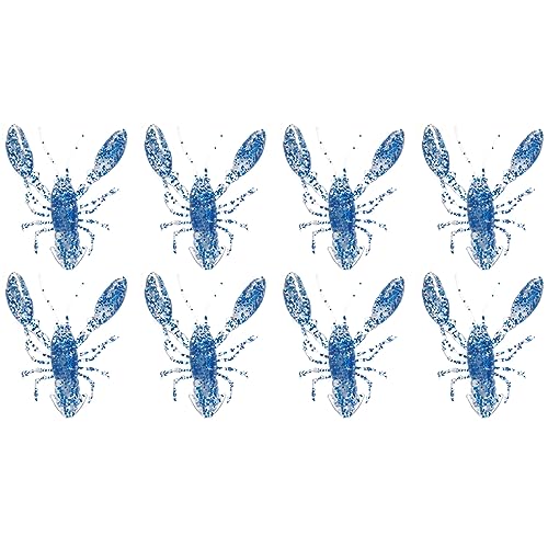 Krebs-Angelköder, 8 Stück, Langusten-Angelköder, schnell sinkende Krebs-Köder, Hummer-Köder, Krebs-Köder, künstlicher Köder, Köder-Ersatz für Karpfenbarsch-Angeln, Süßwasser, Salzwasser, dunkel (blau)