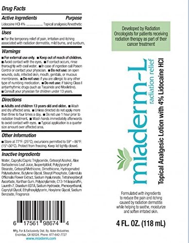 Miniatura 2 de Miaderm-L Loción de alivio de radiación con 4% de lidocaína 4 onzas