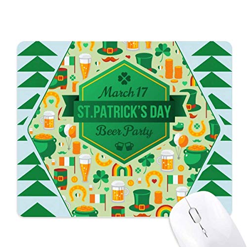 Tapis de souris vert trèfle bière antidérapant pour éviter les glissements