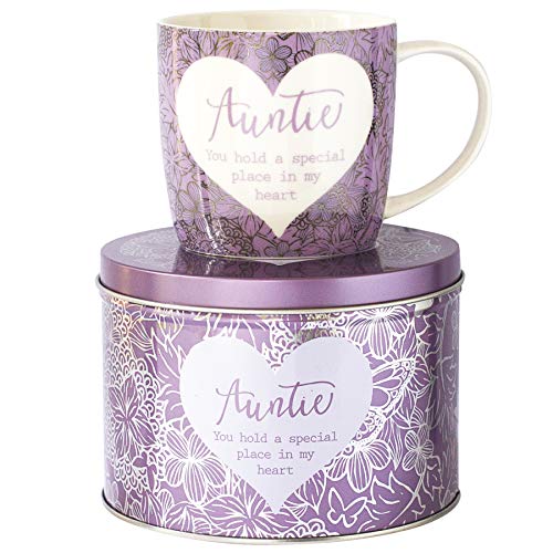 Arora 7050 Said with Sentiment Mug & Tin-Auntie, cerámica, multicolor