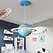 WANG-LIGHT Lampada a Sospensione a LED per cameretta a LED per Bambini Ragazza Ragazzo Camera da Letto Lampada da soffitto Design Rotondo Globo, dimmerabile con Telecomando,Blu,38cm/15in