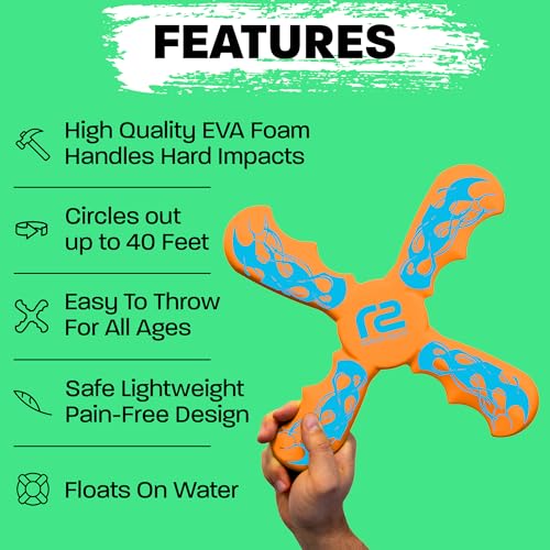 Image of Boomerang for Kids - Boo Basket Stuffers for Kids Boys and Girls Gift Ideas - Kids Stocking Fillers & Fun Outdoor Toys - Funny