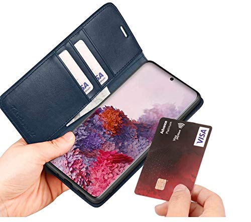 Image of Perkie Matte Finish Vintage Wallet Case for Motorola Moto G54 5G PU Leather Flip Case Kick Stand with Magnetic Closure Flip Cover for Motorola Moto G54 5G (Navy Blue)