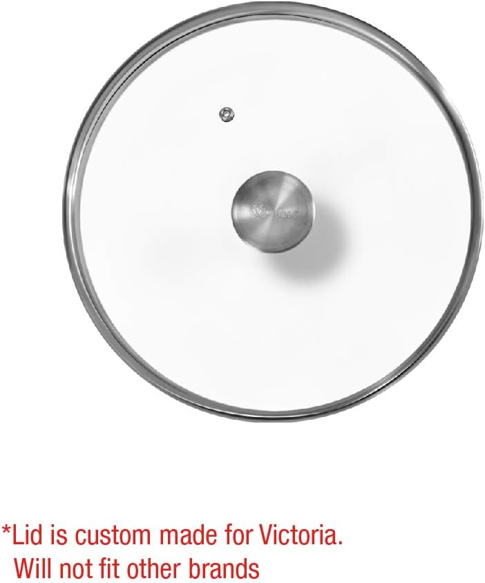 Victoria Glass Lid for 10 Inch Cast Iron Skillet, Frying Pan Lid with Stainless Steel Air Flow Knob: Home & Kitchen