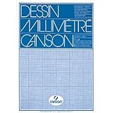  Canson Album papier millimétré 10 feuilles A4 22 x 32 cm