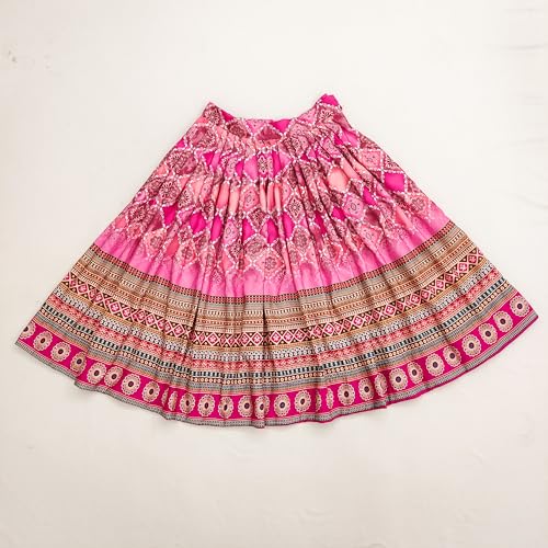 Image of E-Sqare Kids Girls Multicolour Bandhani Print Lehenga Choli Set | Ethnic Wear Dress | Readymade Clothing Set | 2 to 8 Years