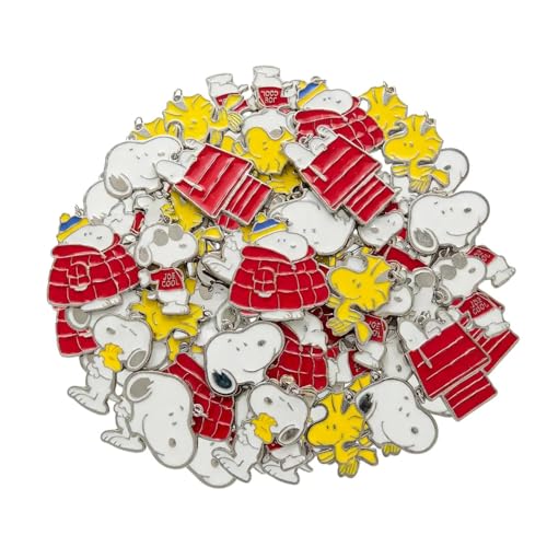 Fun Express 1 1 1/2 Bulk 48 Pc. Peanuts Snoopy & Woodstock Enamel Charm Set