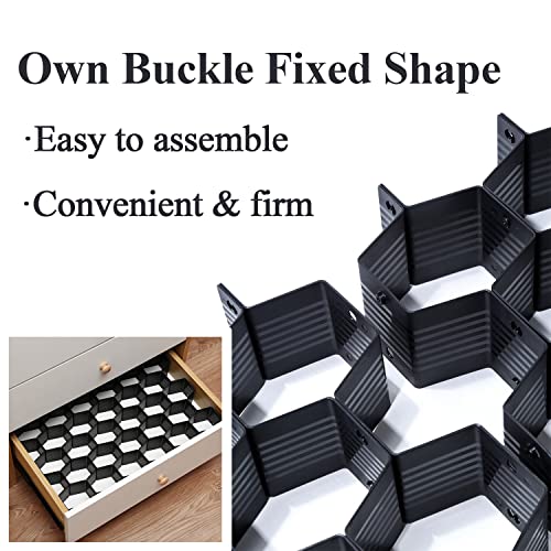Honeycomb-Separator-Adjustable-Drawer-Organizer-Divider-for-Underwear-Belt-Scarf-Socks-Organizer-Black