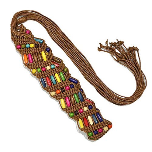 Bohemia Womens' Colorful Woven Belt Wax Rope Skirt Dress Belts2