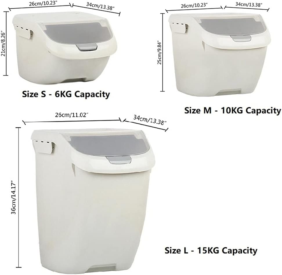 Plastic 6/10/15kg Rice Grain Storage Box Sealed Moisture-proof Large Pet Food Storage Container Mildew Anti-oxidation (Color : Blue Size : Small) (Orange Large)