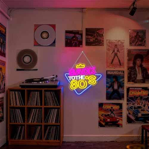 Image of Back To The 80s Neon Sign 80's Neon Light Retro Wall Decor for Party