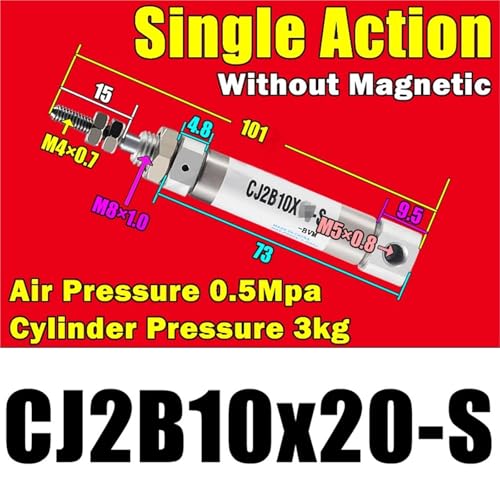 Cylindre pneumatique en acier inoxydable CJ2B10 à simple action durable - 2
