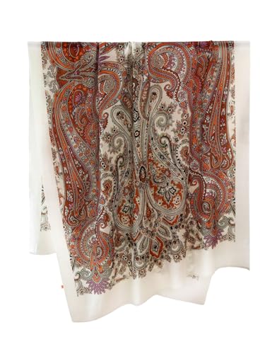 Écharpe en laine imprimé cachemire vintage le cadeau idéal pour femme raffinée