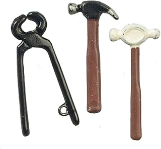 Dolls House Set of 3 Metal Tools DIY Workman Miniature Garden Shed Accessory