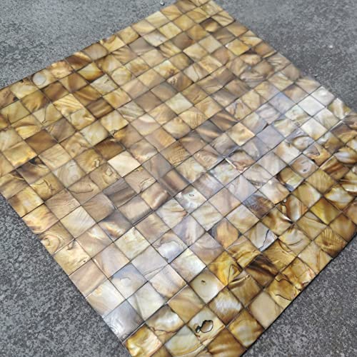 Tpfsh Mother Of Pearl Peel And Stick Backsplash Tiles，12 Inches X 12 Inches Ivory White Self Adhesive Mosaic Shell Tiles For Kitchen, Bathroom Wall (10, Bronze) #TOP3