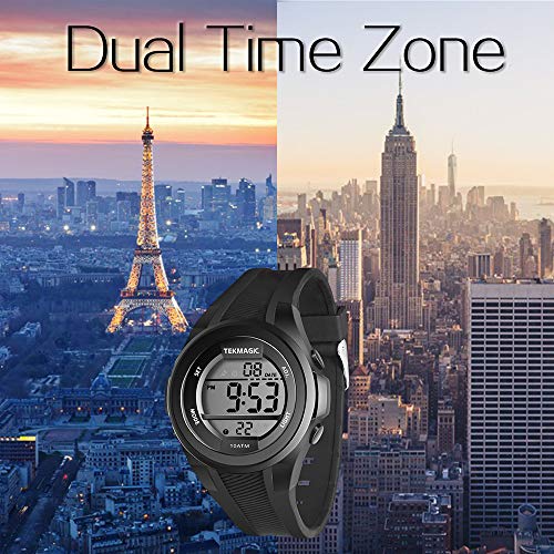 Sports Watch 10 ATM Waterproof Swimming Diving Watch 100m Underwater with Stopwatch, Chronograph, Alarm, Dual Time Zone, Calendar, 12/24 Hours Format4