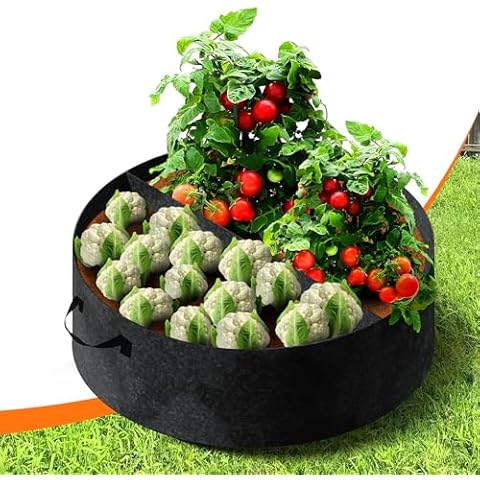 Sumloty 50 Gallon Grow Bags- 3x1ft Fabric Raised Garden Beds for Outdoor, Use for Herbs Breathable & Sturdy Planter Box, Round Plant Growing Container Raised Flower Bed Cover