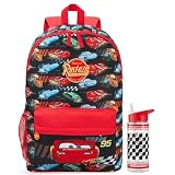 Get Trend Disney Cars Mochila Niño y Botella Agua 500 ml, Rayo Mcqueen, Mochila Escolar con Cremallera y Botella Sin BPA, Regalo Niño (Multi Cars)