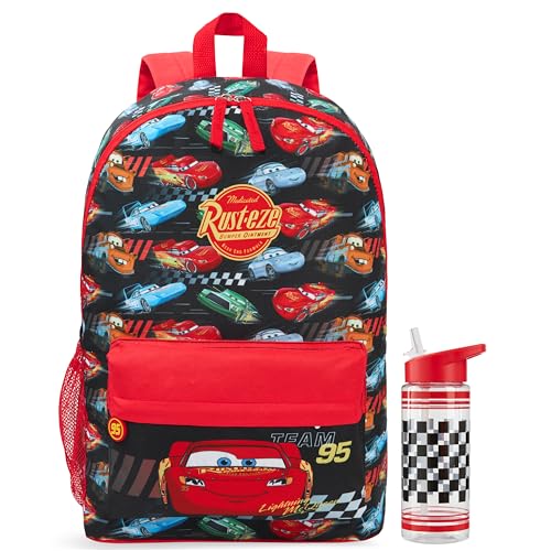 Get Trend Disney Cars Sac a Dos avec Gourde Enfant Garcon, Flash McQueen Fermeture Eclair Cartable...